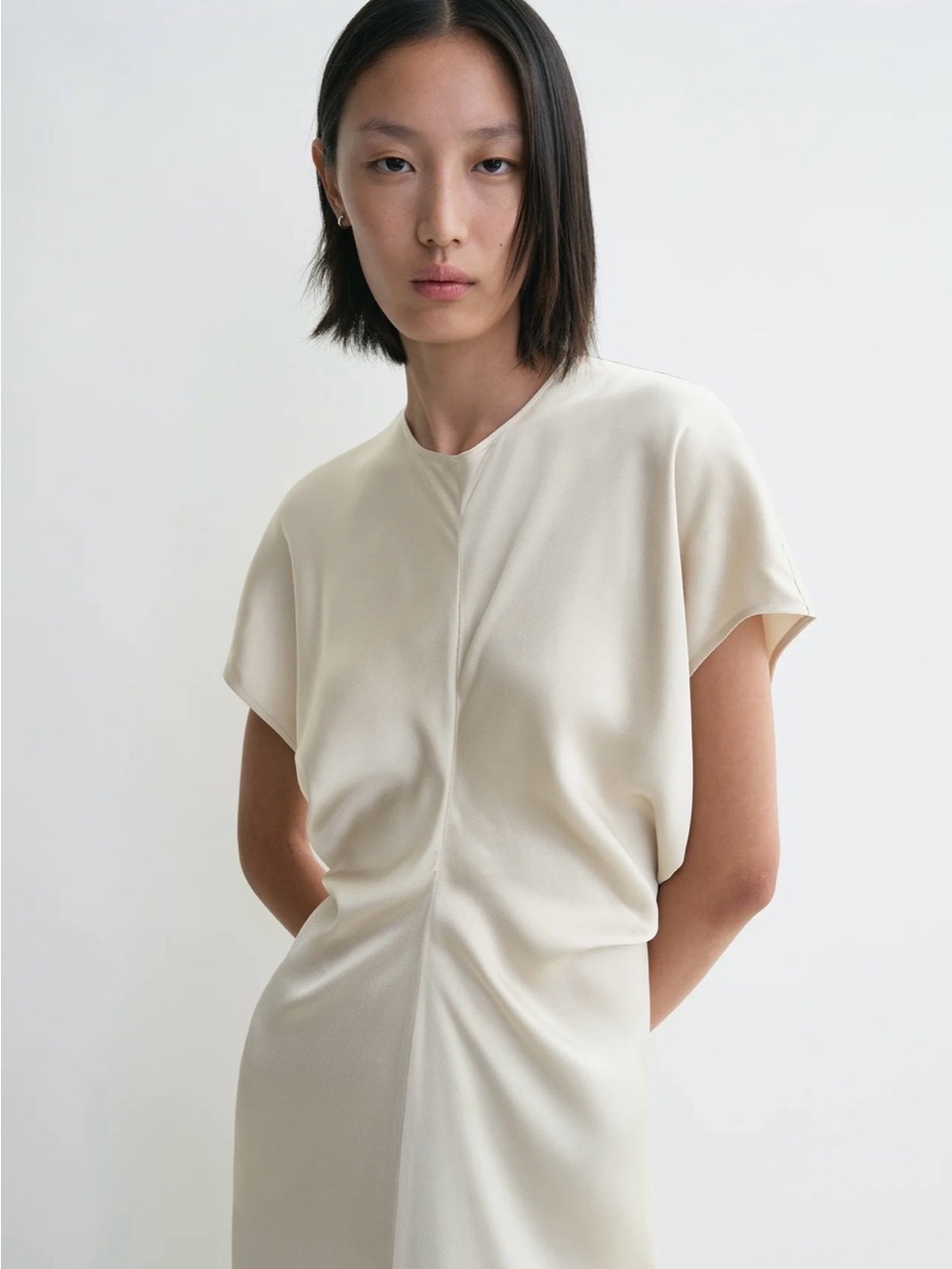 NWT Toteme Slouch Maxi Dress in Pearl - Picture 3 of 10